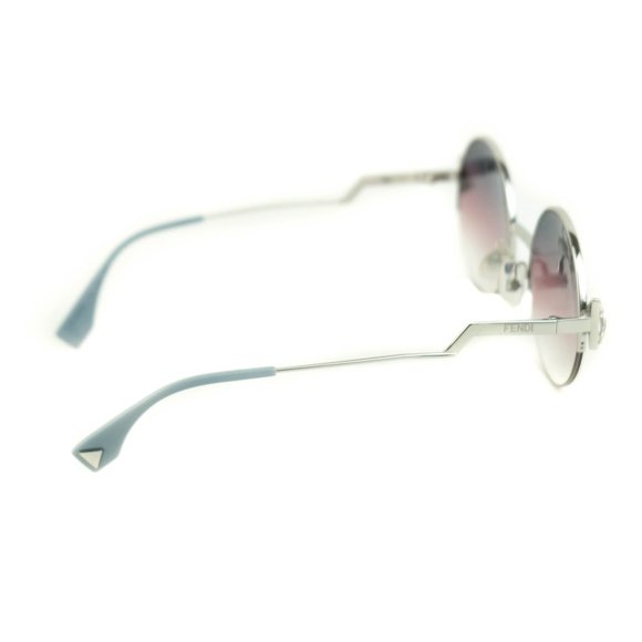 FENDI Silver/Blue Crystals Logo Sunglasses (nn) - Picture 5 of 10